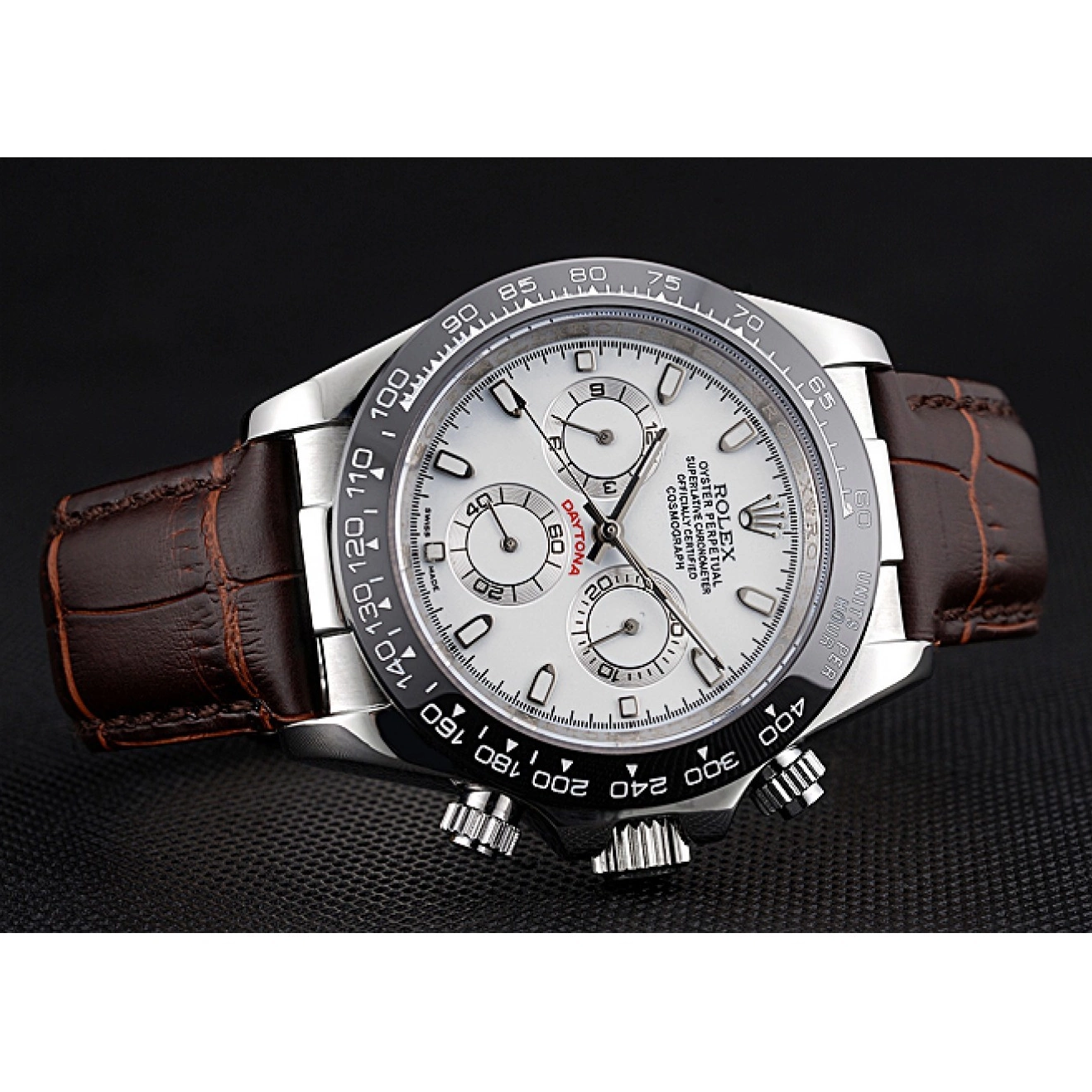 Best AAA Replica Sites Daytona Rolex Steel Bracelet Dial 622631 White Case Stainless Leather Cosmograph Brown 0821
